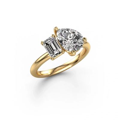 Engagement ring Toi et Moi PER-EME 585 gold lab grown diamond 2.20 crt