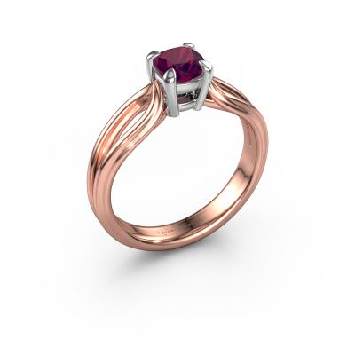Engagement ring Antonia cus 1 585 rose gold rhodolite 5 mm
