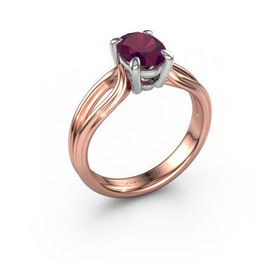 Bague de fiançailles Antonia ovl 1 585 or rose rhodolite 8x6 mm