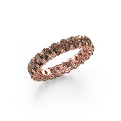 Stackable ring Heddy OVL 3x4 585 rose gold brown diamond 3.30 crt