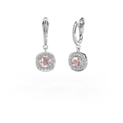 Drop earrings Marlotte 2 585 white gold morganite champagne 5 mm