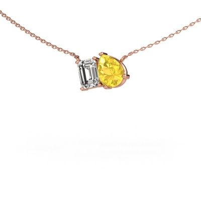 Anhänger Toi et Moi PER EME 585 Roségold Gelb Saphir 8x6 mm