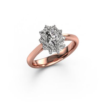 Verlobungsring Leesa 1 585 Roségold Zirkonia 6x4 mm