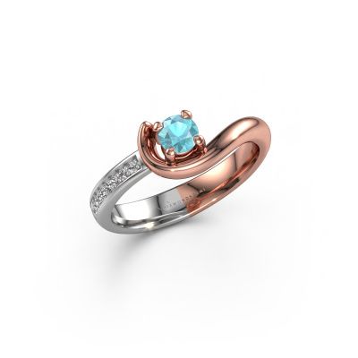 Engagement ring Ceylin 585 rose gold blue topaz 4 mm