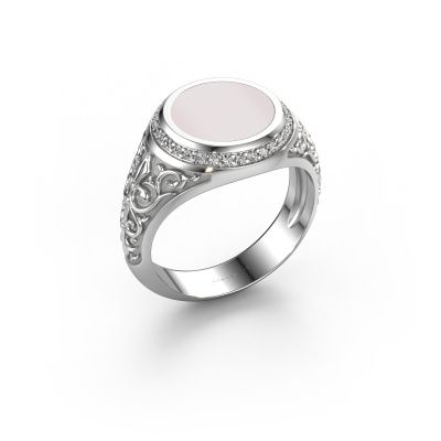 Chevalière Moor 2 950 platine nicolo rouge 10 mm