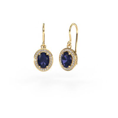 Drop earrings Latesha 585 gold sapphire 7x5 mm