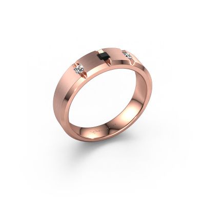 Männerring Justin 585 Roségold Schwarz Diamant 0.22 crt