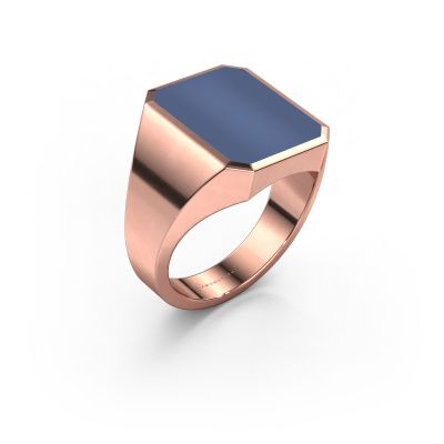 Signet ring Lars 4 585 rose gold blue sardonyx 15x12 mm
