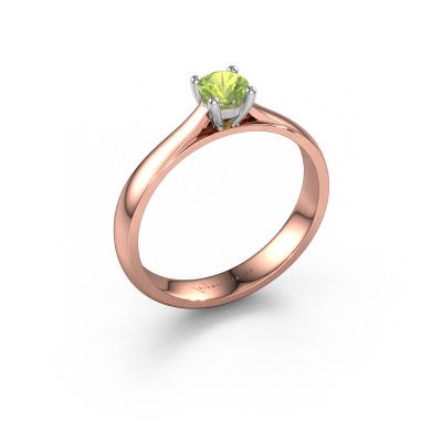 Engagement ring Sam 585 rose gold peridot 4.2 mm