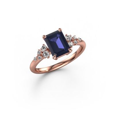 Ring Royce EME 585 rose gold sapphire 8x6 mm