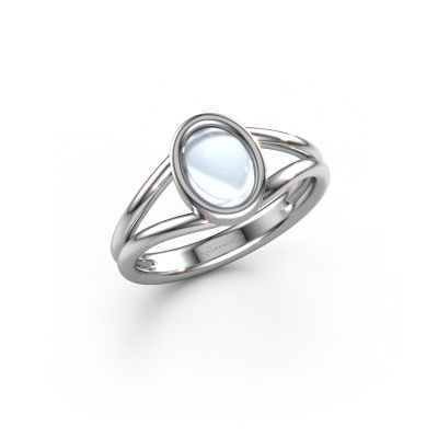 Ring Lieselotte 950 platinum aquamarine 9x7 mm