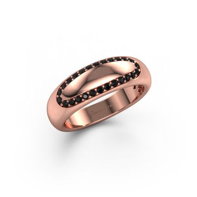 Alliance Danique 585 or rose diamant noir ±6x3 mm