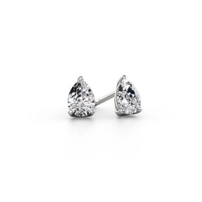 Clous d'oreilles Sam PER 950 platine zircone 7x5 mm