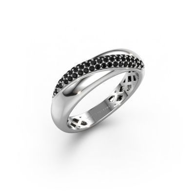 Ring Rosie 585 witgoud zwarte diamant 0.309 crt