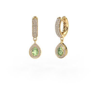 Drop earrings Barbar 2 585 gold green lab grown diamond 6x4 mm