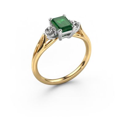 Engagement ring Amie EME 585 gold emerald 7x5 mm