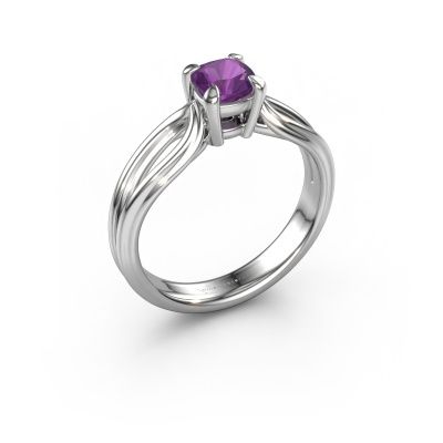 Engagement ring Antonia cus 1 585 white gold amethyst 5 mm