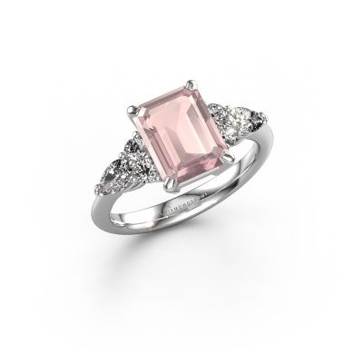 Promise ring Melani EME 950 platinum morganite champagne 9x7 mm