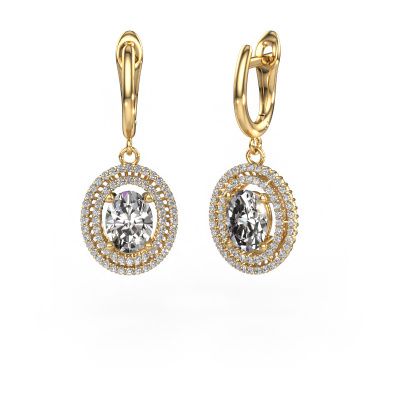 Pendants d'oreilles Karren 585 or jaune diamant 2.84 crt