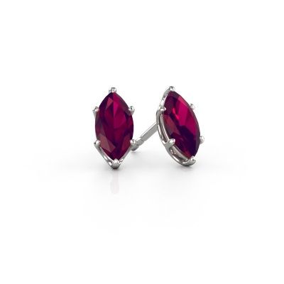 Clous d'oreilles Sam MRQ 585 or blanc rhodolite 10x5 mm