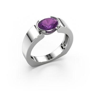 Ring Tonya 950 platinum amethyst 8x6 mm