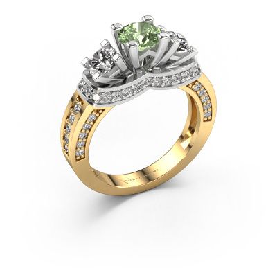 Engagement ring Phileine 585 gold green lab grown diamond 5 mm