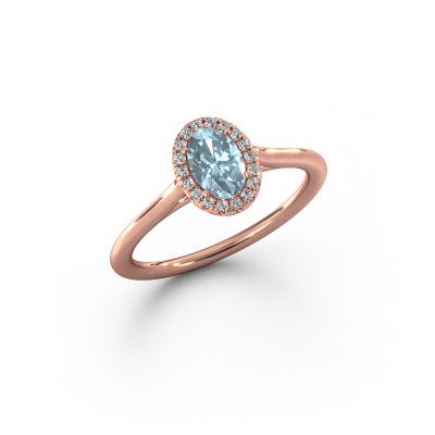 Verlobungsring Seline ovl 1 585 Roségold blauer Labordiamant 6x4 mm