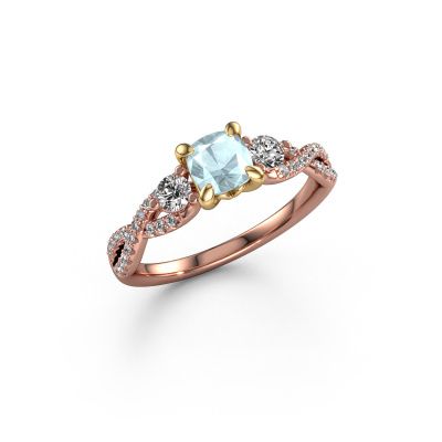 Engagement ring Marilou CUS 585 rose gold aquamarine 5 mm
