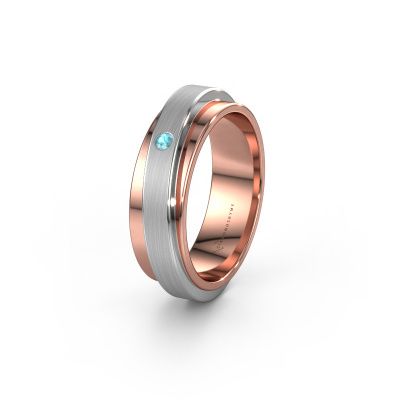 Bague de mariage WH2220L16D 585 or rose topaze bleue ±6x2.2 mm