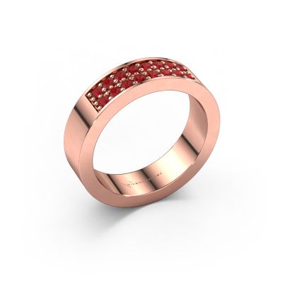 Stackable ring Catharina 5 585 rose gold ruby 1.7 mm