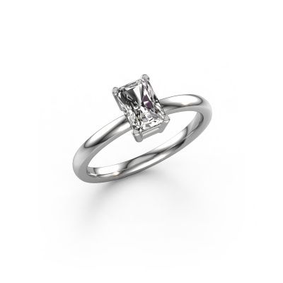 Engagement ring Denita 1 RAD 585 white gold lab grown diamond 0.75 crt