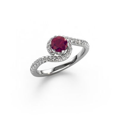 Engagement ring Elli 950 platinum rhodolite 5 mm