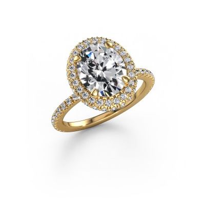 Engagement ring Talitha OVL 585 gold lab grown diamond 3.516 crt