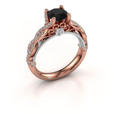 Verlovingsring Chantelle 585 rosé goud zwarte diamant 1.699 crt