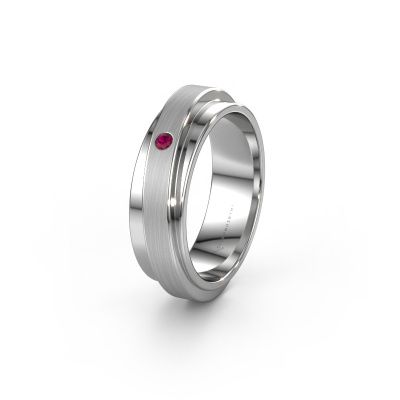 Bague de mariage WH2220L16D 585 or blanc rhodolite ±6x2.2 mm