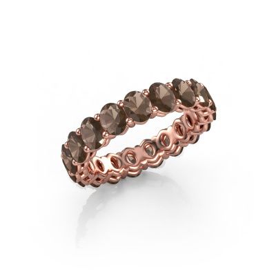 Stackable ring Heddy OVL 3.5x4.5 585 rose gold smokey quartz 4.5x3.5 mm
