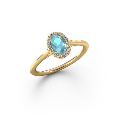 Verlobungsring Seline ovl 1 585 Gold Blau Topas 6x4 mm