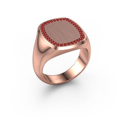 Men's ring Floris Cushion 4 585 rose gold ruby 1.2 mm