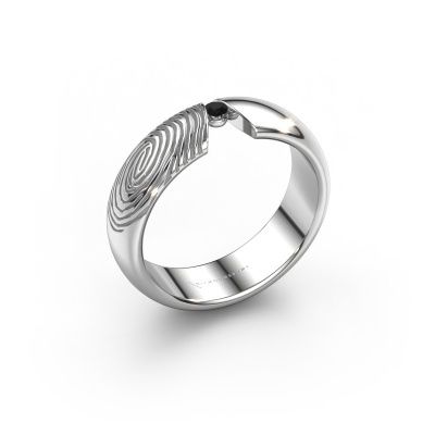 Wedding ring Leonila 585 white gold ±0.22x0.08 in black diamond