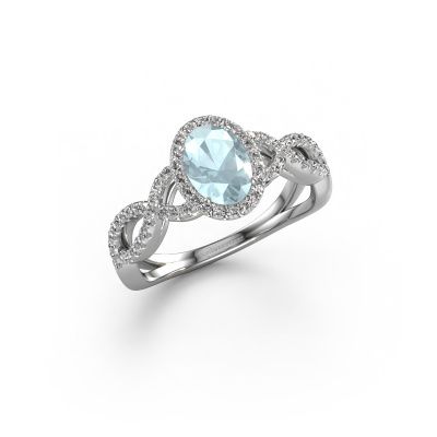 Engagement ring Dionne ovl 585 white gold aquamarine 7x5 mm