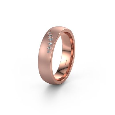 Wedding ring WH0130L26BM 585 rose gold zirconia ±6x2 mm