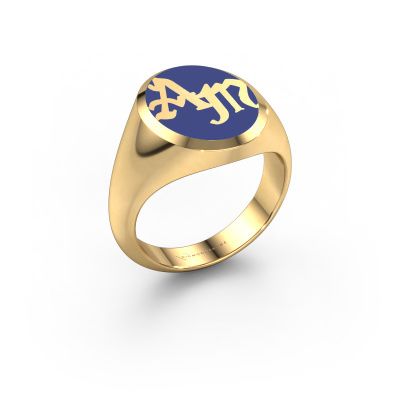 Monogramm Ring Brad Emaille 585 Gold