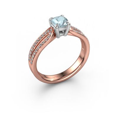 Verlobungsring Antonia cus 2 585 Roségold Aquamarin 5 mm