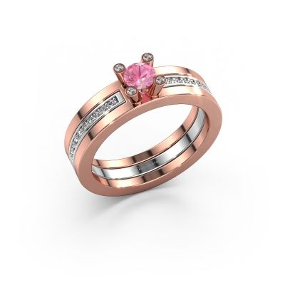 Engagement ring Alisha 585 rose gold pink sapphire 4 mm