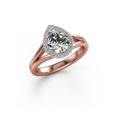 Engagement ring Verla pear 1 585 rose gold diamond 1.147 crt