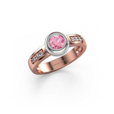 Ring Charlotte Round 585 rose gold pink sapphire 4.7 mm