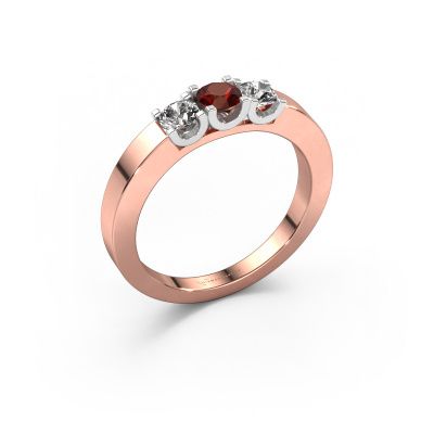 Ring Selina 1 585 rose gold garnet 3.7 mm