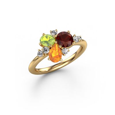Ring Anja 585 gold garnet 5.4 mm