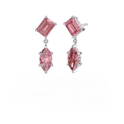 Ohrhänger Toi et Moi EME MRQ 950 Platin rosa Labordiamant 8x6 mm