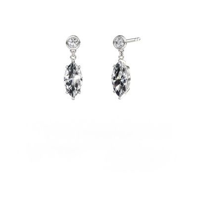 Pendants d'oreilles Lacey MRQ 950 platine diamant 3.30 crt